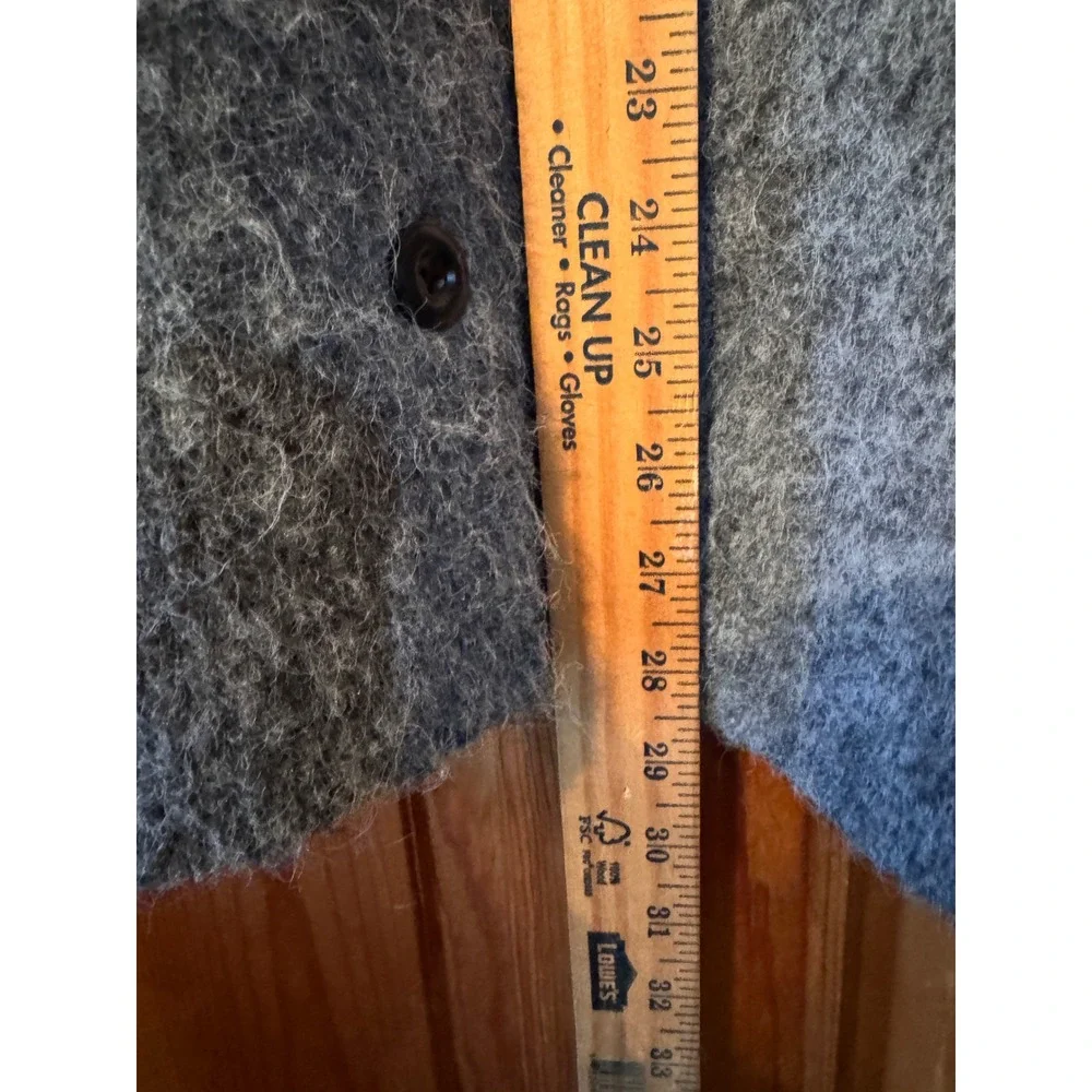 Hi Sen Cardigan XL Grey White Wool Blend Diamond Pattern Oversized Cozcore